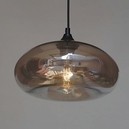 Lampada a sospensione mini globo in vetro grigio, stile moderno, tradizionale e rustico