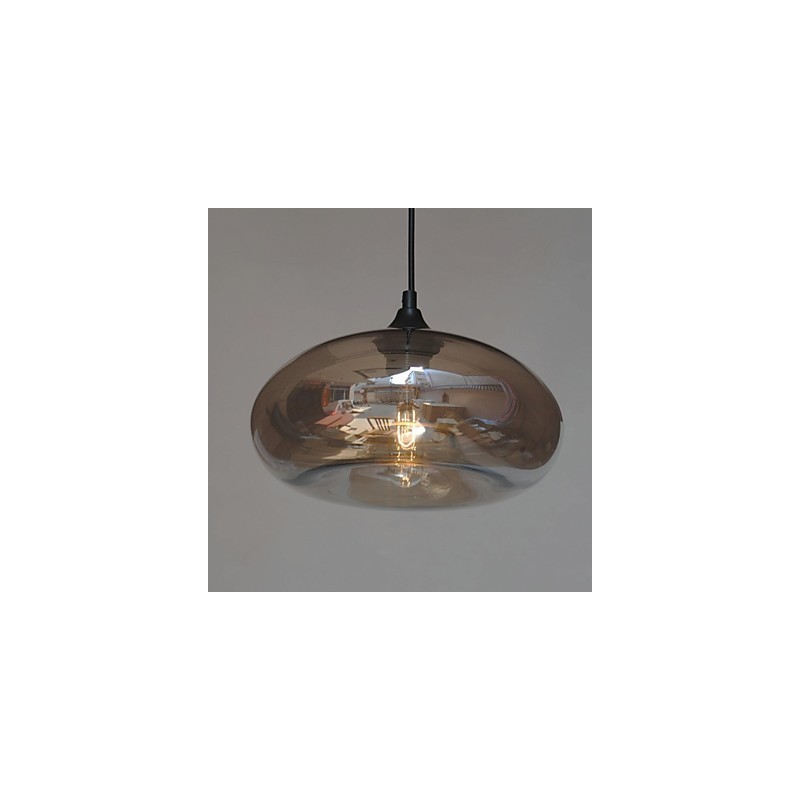 Lampada a sospensione mini globo in vetro grigio, stile moderno, tradizionale e rustico