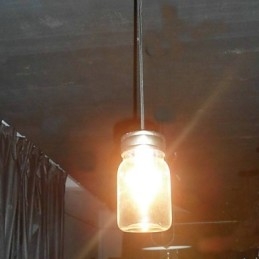 Lampada a sospensione moderna minimalista a 1 luce a forma di bottiglia in vetro trasparente