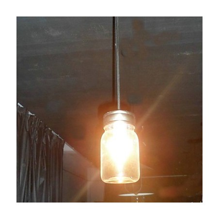 Lampada a sospensione moderna minimalista a 1 luce a forma di bottiglia in vetro trasparente