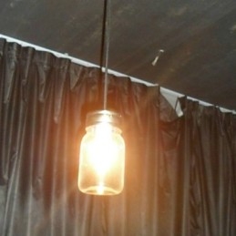 Lampada a sospensione moderna minimalista a 1 luce a forma di bottiglia in vetro trasparente