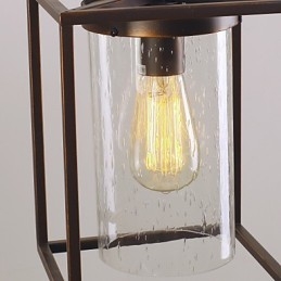 Lampada a sospensione classica vintage mini a lanterna, vetro trasparente, 1 lampadina E26/E27
