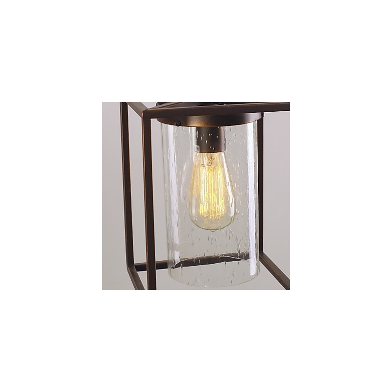 Lampada a sospensione classica vintage mini a lanterna, vetro trasparente, 1 lampadina E26/E27