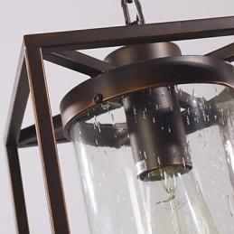 Lampada a sospensione classica vintage mini a lanterna, vetro trasparente, 1 lampadina E26/E27