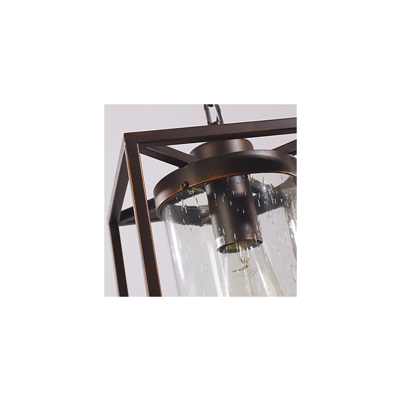 Lampada a sospensione classica vintage mini a lanterna, vetro trasparente, 1 lampadina E26/E27