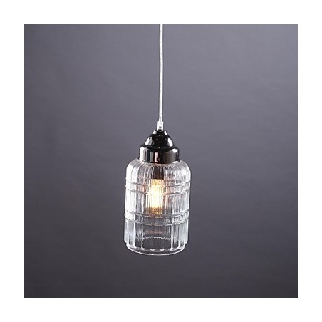 Lampada a sospensione lanterna mini nichel e vetro trasparente
