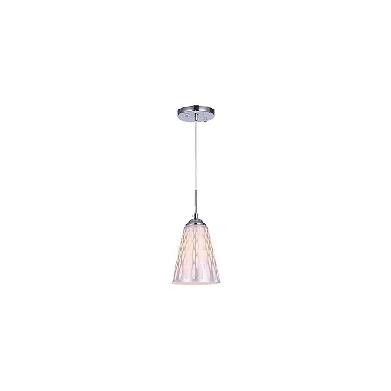 Lampada a sospensione semplice in metallo argentato con paralume in vetro bianco, 3 luci