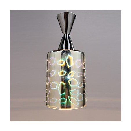 Lampada a sospensione in vetro cromato Dream con incisione laser