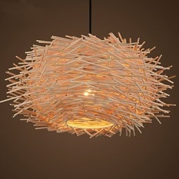 Lampadario mini stile lanterna in legno e bambù