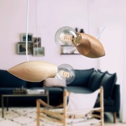 Lampada a sospensione artistica retrò in stile legno, a forma di ape, 3 luci E26/E27