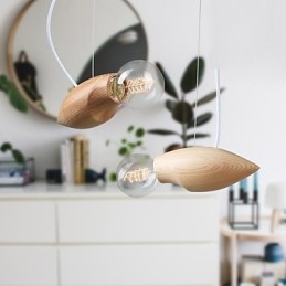 Lampada a sospensione artistica retrò in stile legno, a forma di ape, 3 luci E26/E27