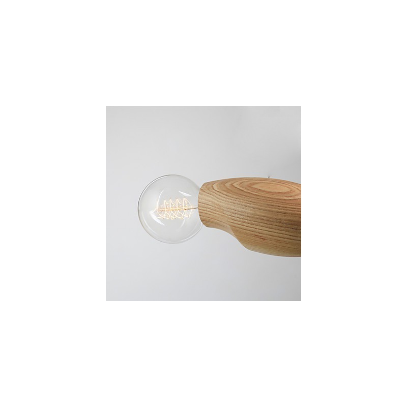 Lampada a sospensione artistica retrò in stile legno, a forma di ape, 3 luci E26/E27
