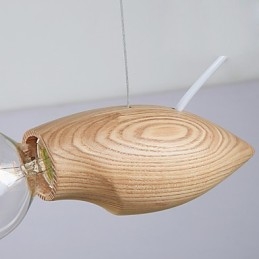 Lampada a sospensione artistica retrò in stile legno, a forma di ape, 3 luci E26/E27