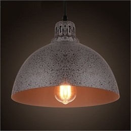 Lampada a sospensione vintage in metallo grigio 1 luce E26/E27