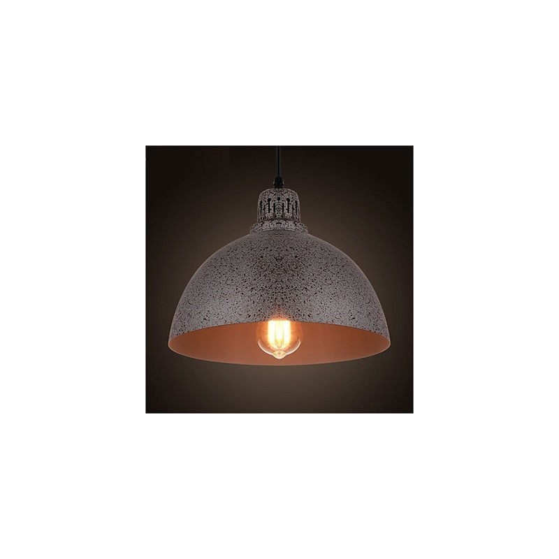 Lampada a sospensione vintage in metallo grigio 1 luce E26/E27