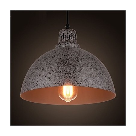 Lampada a sospensione vintage in metallo grigio 1 luce E26/E27