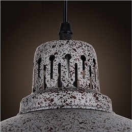 Lampada a sospensione vintage in metallo grigio 1 luce E26/E27