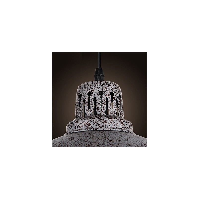 Lampada a sospensione vintage in metallo grigio 1 luce E26/E27