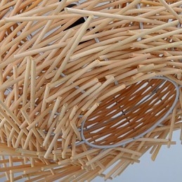 Lampadario mini stile lanterna in legno e bambù