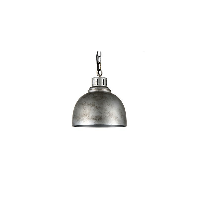 Lampada a sospensione vintage industriale in metallo argento, 1 luce
