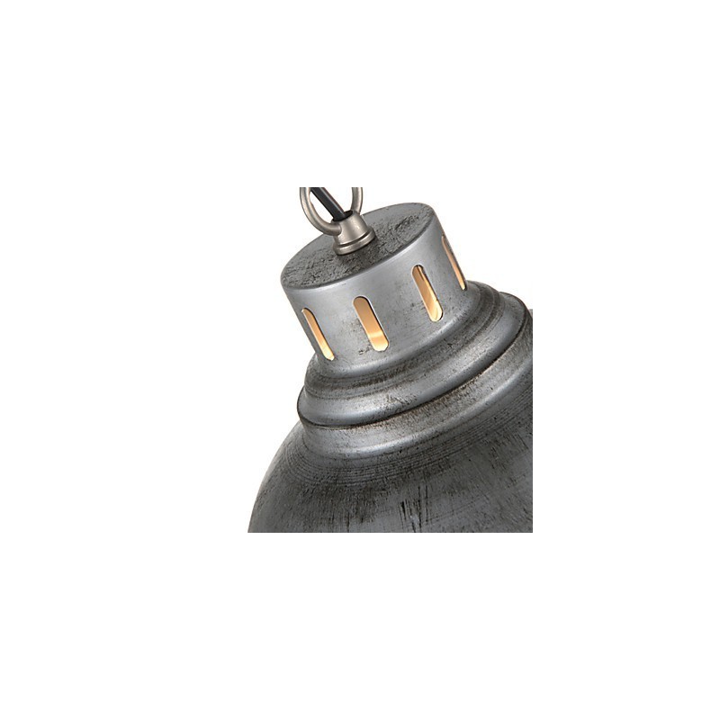 Lampada a sospensione vintage industriale in metallo argento, 1 luce