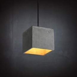 Lampada a sospensione retrò contemporanea in cemento