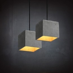 Lampada a sospensione retrò contemporanea in cemento