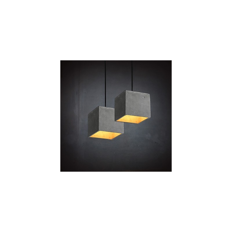 Lampada a sospensione retrò contemporanea in cemento