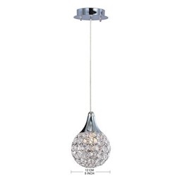 Lampada a sospensione G9 in cristallo e metallo moderno