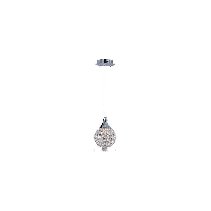 Lampada a sospensione G9 in cristallo e metallo moderno