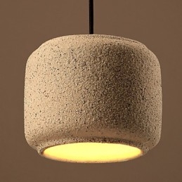 Lampadario a sospensione in ceramica color sabbia stile nordico, 3 lampadine
