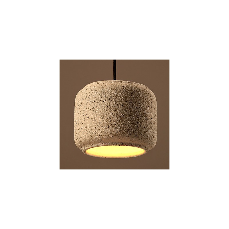 Lampadario a sospensione in ceramica color sabbia stile nordico, 3 lampadine
