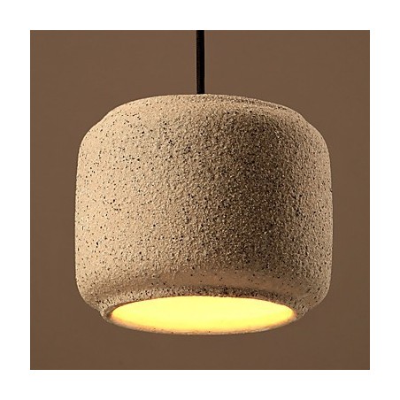 Lampadario a sospensione in ceramica color sabbia stile nordico, 3 lampadine