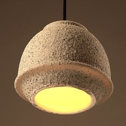 Lampadario a sospensione in ceramica color sabbia, 3 lampadine