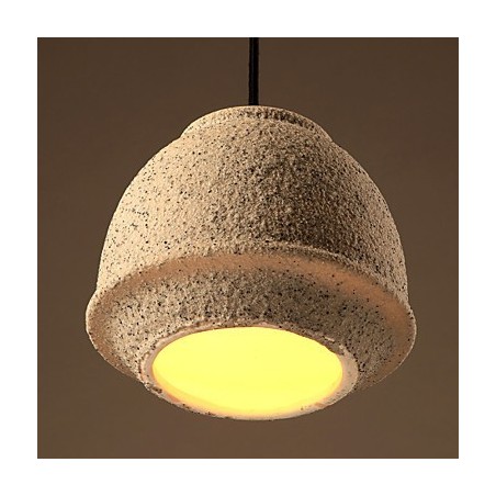 Lampadario a sospensione in ceramica color sabbia, 3 lampadine