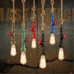 Lampada a sospensione vintage retrò in metallo 3 luci E26/E27