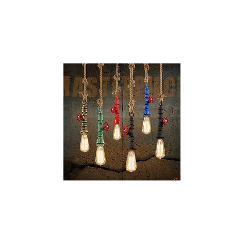 Lampada a sospensione vintage retrò in metallo 3 luci E26/E27