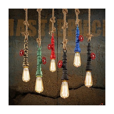 Lampada a sospensione vintage retrò in metallo 3 luci E26/E27