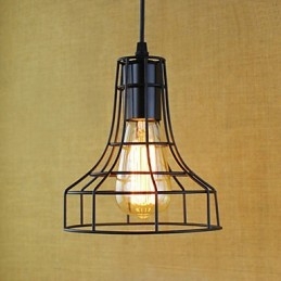 Lampada a sospensione classica vintage retrò country in metallo nero