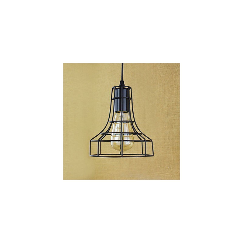 Lampada a sospensione classica vintage retrò country in metallo nero