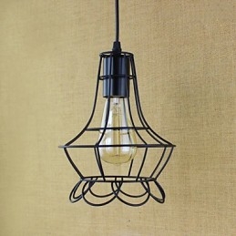 Lampada a sospensione classica vintage retrò country in metallo nero