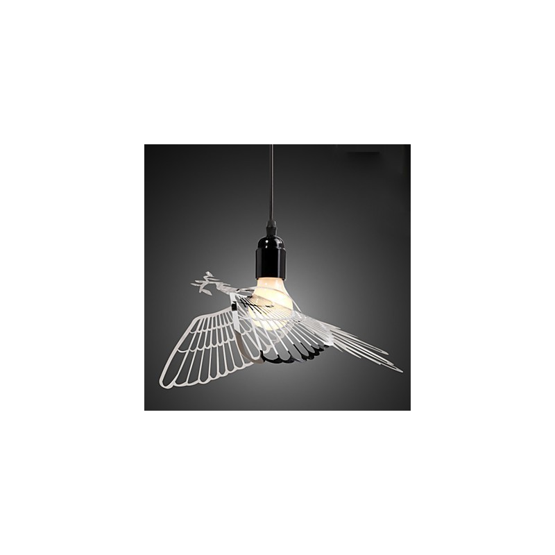 Lampada a sospensione a forma di uccello in acciaio inox moderna con decorazione metallica