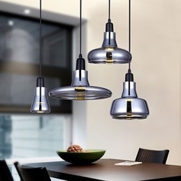 Lampadario a sospensione in vetro nordico creativo con dettagli in metallo, 3 lampadine E26/E27