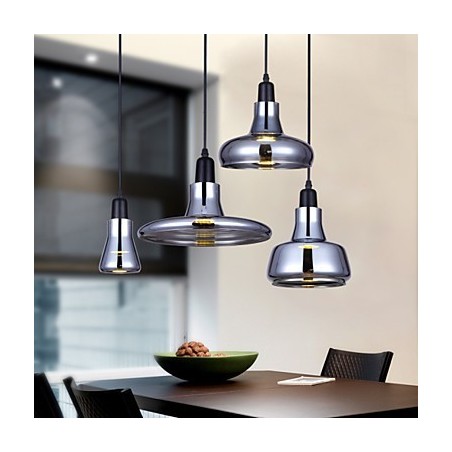Lampadario a sospensione in vetro nordico creativo con dettagli in metallo, 3 lampadine E26/E27