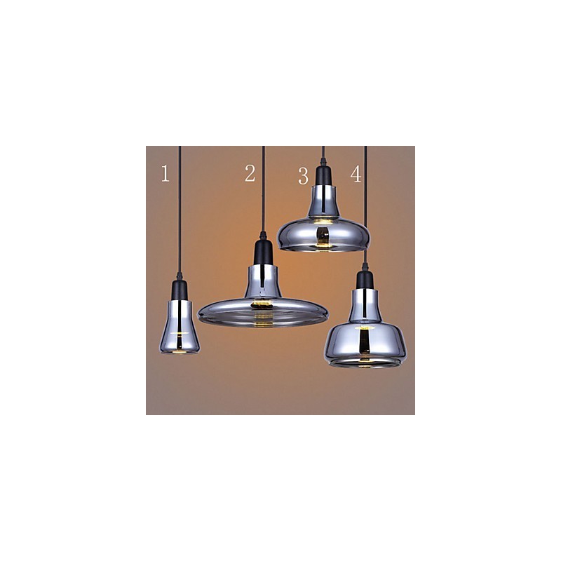 Lampadario a sospensione in vetro nordico creativo con dettagli in metallo, 3 lampadine E26/E27