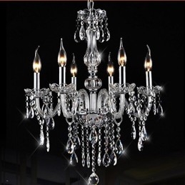 Lampadario a sospensione in cristallo K9 vintage a 6 bracci