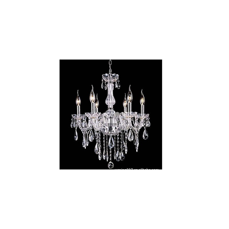 Lampadario a sospensione in cristallo K9 vintage a 6 bracci