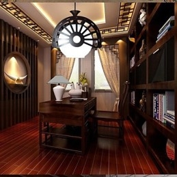 Lampada a sospensione retrò moderna in legno stile classico con 3 lampadine