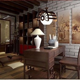 Lampada a sospensione retrò moderna in legno stile classico con 3 lampadine