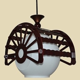 Lampada a sospensione retrò moderna in legno stile classico con 3 lampadine